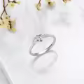 TOUPOP Sterling Silver Crystal Infinity Love Heart Rings For Women-0-4