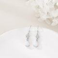 wholesale 925 Sterling Silver White Fire Opal Flower Drop Earrings Gift for Her-0-1