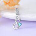 wholesale 925 Sterling Silver Heart-Shaped Blue Moonstone Initial N Charm Pendant Necklace Gift-0-41