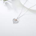wholesale 925 Sterling Silver I Love You Forever MOM Heart Butterfly Pendant Necklace for Mom's Birthday Gifts-0-5