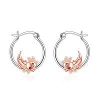 wholesale 925 Sterling Silver Rose Gold Axolotl Hoop Earrings For Women-Axolotl