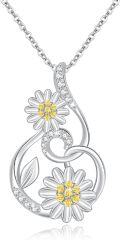 wholesale 925 Sterling Silver Daisy & Dragonfly Floral Charm Necklace for Women-0-0