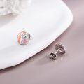 wholesale 925 Sterling Silver Hedgehog Heart Stud Earrings for Women Girls Gifts-0-4