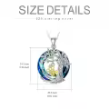 TOUPOP Sterling Silver Blue Crystal Bee Necklace Honeycomb Tree Of Life-0-3