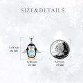 wholesale 925 Sterling Silver Blue Moonstone Penguin Pendant Necklace for Women Girls  48cm Chain Length-0-4