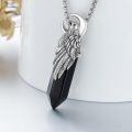 wholesale 925 Sterling Silver Black Onyx Raven Moon Pendant Necklace  Gothic Jewelry for Men & Women-0-1