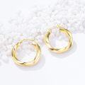 wholesale 14K Gold Twisted Round Hoop Earrings for Women - Shiny Polished Lightweight 12-50mm-0-1