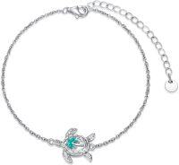 wholesale 925 Sterling Silver Sea Turtle Bracelet for Women, Symbol of Longevity & Wisdom, Hypoallergenic Jewelry, Lightweight 15mm Turtle Charm Gift-turtle