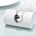 wholesale 925 Sterling Silver Puzzle Heart Necklaces - Her King & His Queen Couples Gift Set-0-3