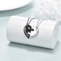 wholesale 925 Sterling Silver Puzzle Heart Necklaces - Her King & His Queen Couples Gift Set-0-3
