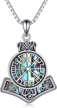 wholesale 925 Sterling Silver Vegvisir Hammer Pendant Necklace - Hypoallergenic Viking Jewelry Gift for Men Women-Hammer