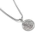 wholesale 925 Sterling Silver St Michael the Archangel Medal Necklace Pendant with Angel Design and Cross Element for Men Women  48cm Chain Length-0-1
