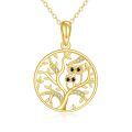 wholesale 14K Gold Owl Tree of Life Pendant Necklaces for Women Girls Gift Jewelry Accessories-0-0