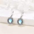 wholesale 925 Sterling Silver Moonstone Leverback Dangle Drop Filigree Earrings for Women-0-1