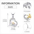 wholesale 925 Sterling Silver Dinosaur Love Heart Infinity Pendant Necklace  for Women-0-4