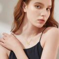 TOUPOP 14K Gold Diamond Women's Interlocking Circle Pendant Necklace-0-2