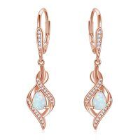 wholesale 925 Sterling Silver Opal Earrings-white