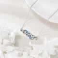 wholesale 925 Sterling Silver Blue Fire Opal Infinity Pendant Necklaces for Women Gifts Jewelry-0-2