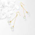 wholesale  Solid Gold 14K Freshwater Pearl Threader Tassel Dangle Earrings ( chars)-0-18