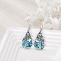 wholesale 925 Sterling Silver Butterfly & Flower Abalone Shell Drop Earrings with Leverbacks-0-3