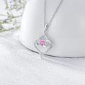 wholesale TOUPOP Forever Love Heart October Birthstone Pendant Necklaces For Women S925 Sterling Silver With Pink, Birthday Mother’s Day Jewelry Gift For Mom Daughter Wife -0-3