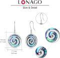 wholesale 925 Sterling Silver Abalone Shell Spiral Drop Earrings-0-4