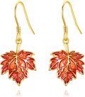 wholesale 925 Sterling Silver Red Maple Leaf Drop Earrings for Women-0-0