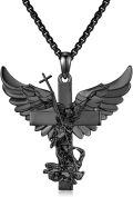wholesale 925 Sterling Silver Guardian Angel Cross Pendant Necklace Catholic  for Men Women-0-0