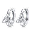 wholesale 925 Sterling Silver Triquetra Trinity Knot Huggie Hoop Earrings Celtic Style Jewelry for Women-0-0