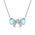 wholesale 925 Sterling Silver Heart-Shaped Moonstone Pendant Necklaces with Cubic Zirconia - Mothers Day Gift Ideas for Her-0-0