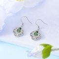 wholesale 925 Sterling Silver Green Moss Agate Teardrop Dangle Earrings with CZ Accents-0-1