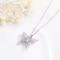 wholesale 925 Sterling Silver Blue Opal Butterfly Pendant Necklaces Wholesale - Delicate Charm s for Her-0-2
