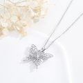 wholesale 925 Sterling Silver Blue Enamel Butterfly Pendant Necklace-0-2