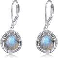 wholesale Sterling Silver Lapis Turquoise Larimar Opal Black Pearl Dangle Earrings-0-5