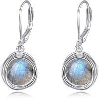 wholesale Sterling Silver Lapis Turquoise Larimar Opal Black Pearl Dangle Earrings-Labradorite earrings
