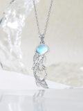 wholesale 925 Sterling Silver Mermaid Moonstone Pendant Necklace Sea Life s for Women and Girls-0-3