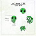 wholesale 925 Sterling Silver Green Alien Stud Earrings - Cute Spaceship  for Women & Girls-0-2