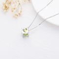 wholesale 925 Sterling Silver AAA Natural Gemstone Heart Pendant Necklace, Gift for Women, 18+2 Chain-0-5