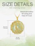 wholesale Gifts For Women Tree Of Life Necklace 14k Gold Plated Sterling Silver Round Jade Jewelry For Women Mom Sister Birthday Christmas Gifts -0-4