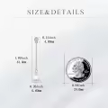 wholesale 925 Sterling Silver Round White Freshwater Pearl Dangle Earrings Wholesale for Women-0-4