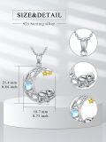 wholesale 925 Sterling Silver Moon Sloth Pendant Necklace with Stars and Celestial Elements-0-4