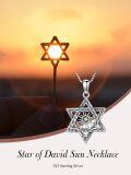 wholesale TOUPOP Star Of David Necklace Sterling Silver Jewish Star Pendant Sun Abalone Shell Jewelry For Women Men Christmas Birthday Gifts -0-5