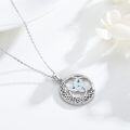 wholesale 925 Sterling Silver Celtic Trinity Knot Opal Moonstone Pendant Necklace for Women's Gifts-0-3