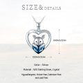 wholesale 925 Sterling Silver Heart-Shaped Blue Crystal Pig Pendant Necklace for Women and Girls' Birthday Gifts-0-5