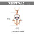 wholesale 14k Gold Hamsa Evil Eye Birthstone Rose Gold Plated Pendant Necklace For Women-0-4