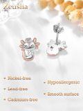wholesale 925 Sterling Silver Angel Cat Stud Earrings - Cute Nurse Gift for Women Girls-0-2