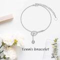 wholesale 925 Sterling Silver Tennis Racket and Ball Charm Bracelet Sport s for Women-0-5