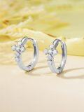 wholesale 925 Sterling Silver Twist Design Moissanite Huggie Hoop Earrings Gift for Her-0-2
