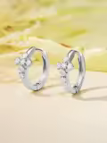 wholesale 925 Sterling Silver Twist Design Moissanite Huggie Hoop Earrings Wholesale Gift for Her-0-2