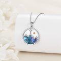 wholesale 925 Sterling Silver Abalone Shell Cross Mountain Pendant Necklace for Women-0-3